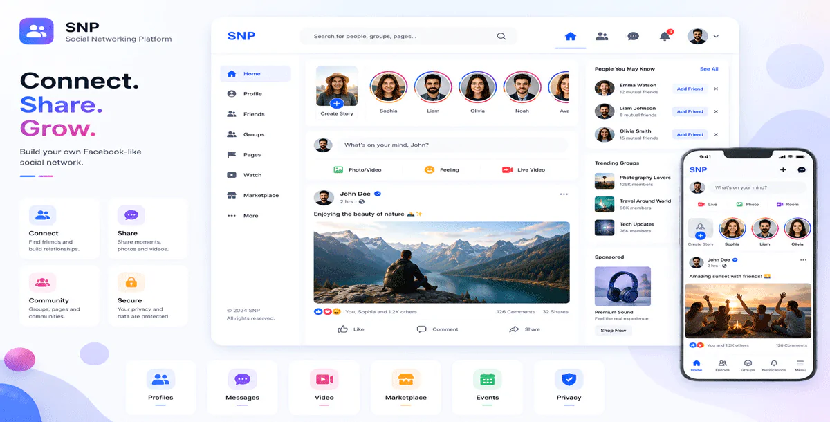 Social Networking Platform (SNP) (like Facebook)