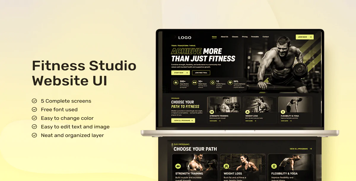 Gym Fitness Training Website with HTML, CSS & JavaScript